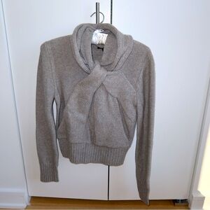 **BURBERRY Cashmere Tie-Neck Sweater - Soft Grey - Size S - Worn Only 3 Times**